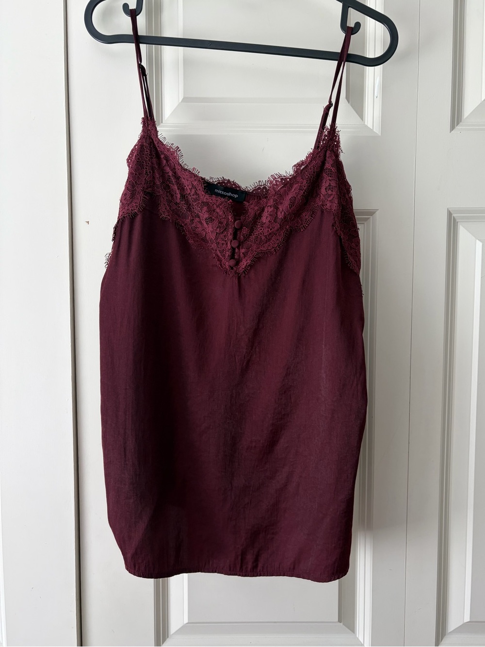Mittoshop Lace Tank Top Maroon Size Small